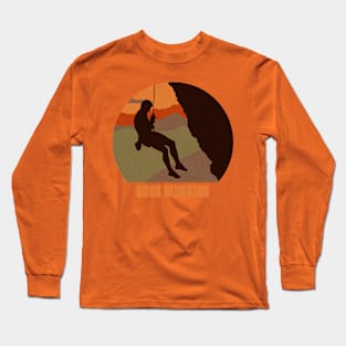 Climber hanging on the wall Long Sleeve T-Shirt